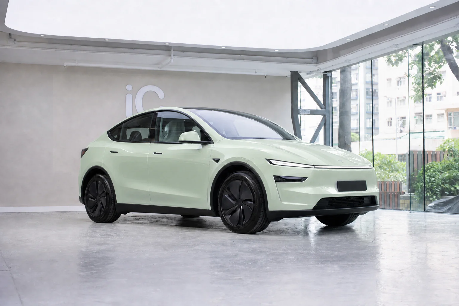 Turquoise Green Tesla Model Y 模擬效果