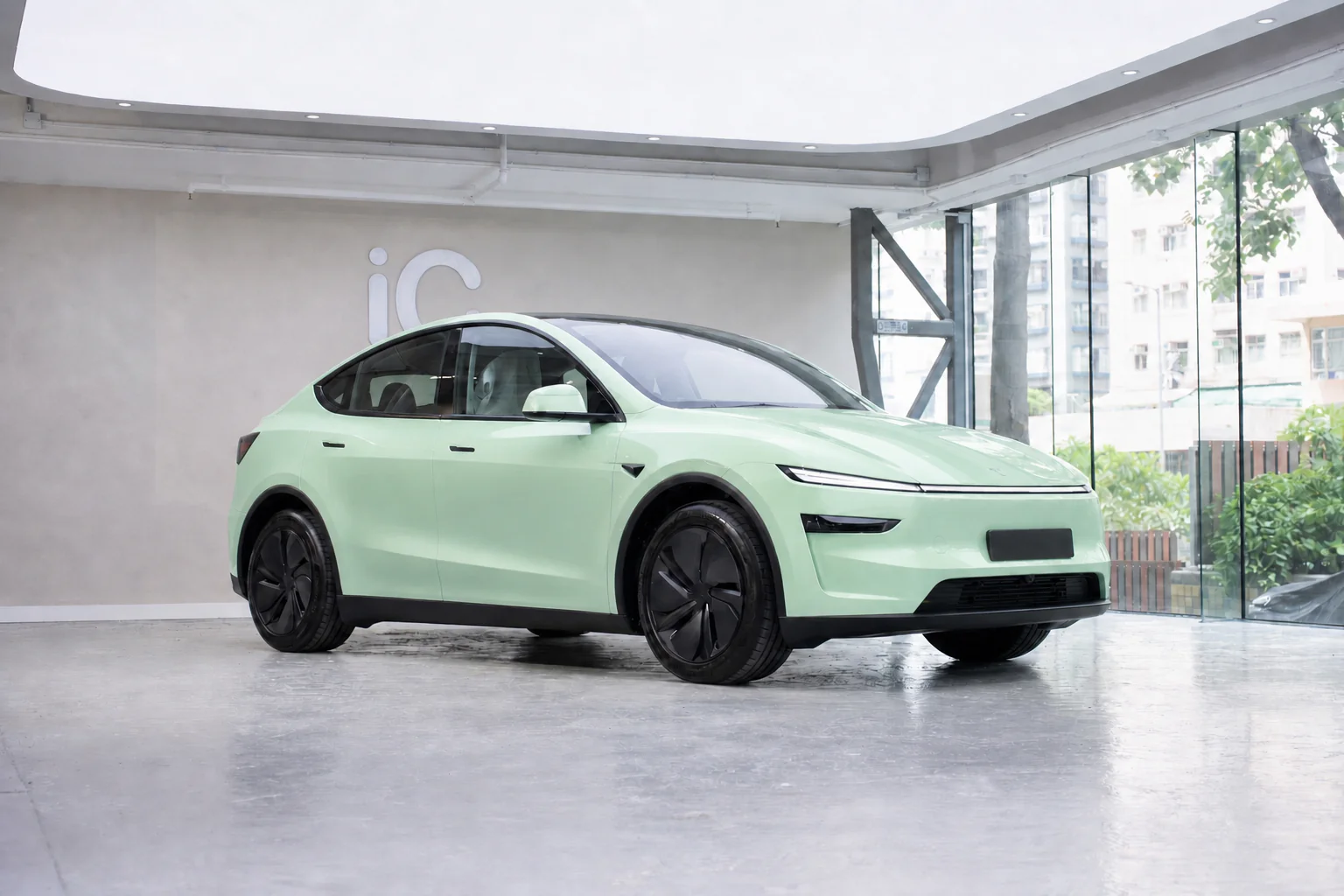 Dew Green Tesla Model Y 模擬效果