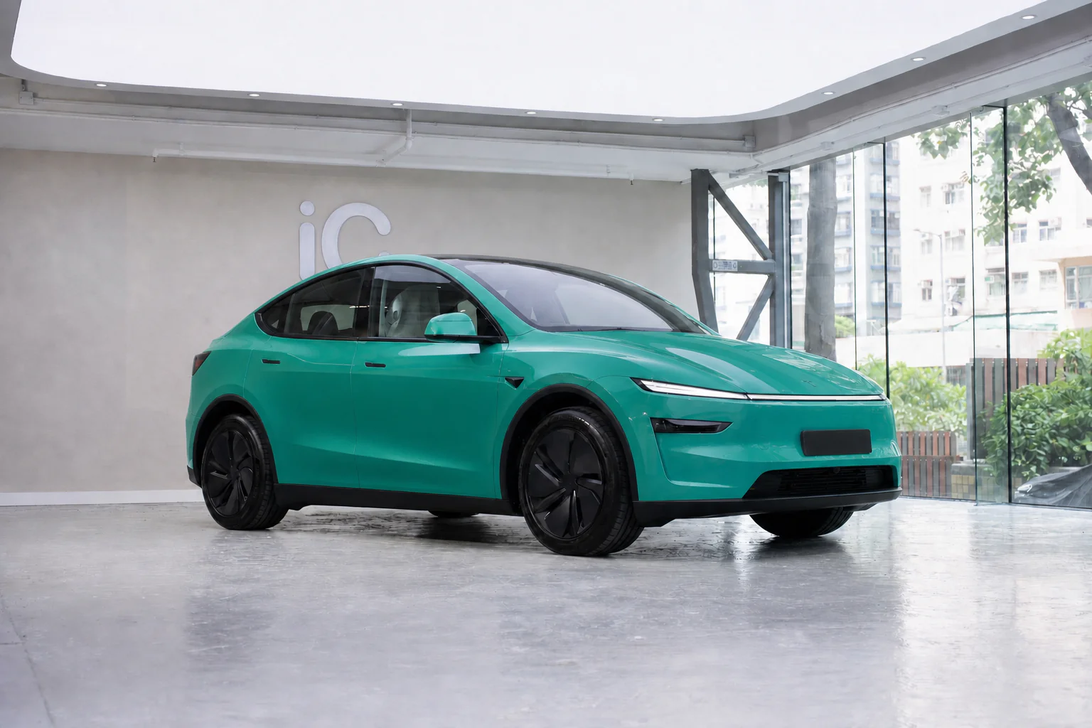 Sage Havana Green Tesla Model Y 模擬效果