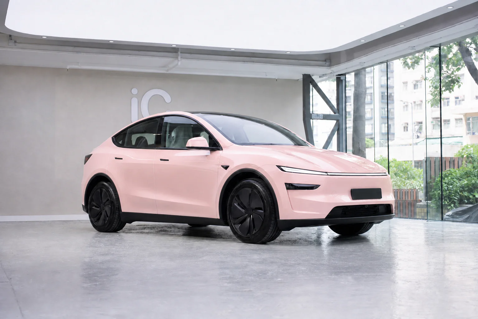 Pearl Rose Tesla Model Y 模擬效果