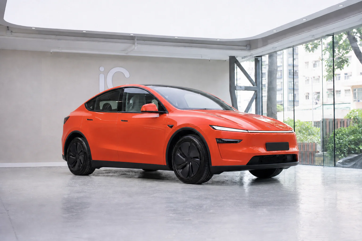 Lava Orange Tesla Model Y 模擬效果