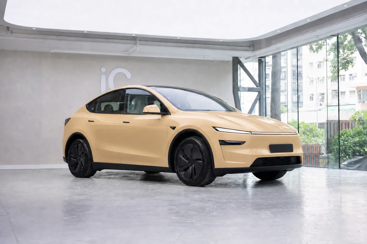 Dust Yellow Tesla Model Y 模擬效果