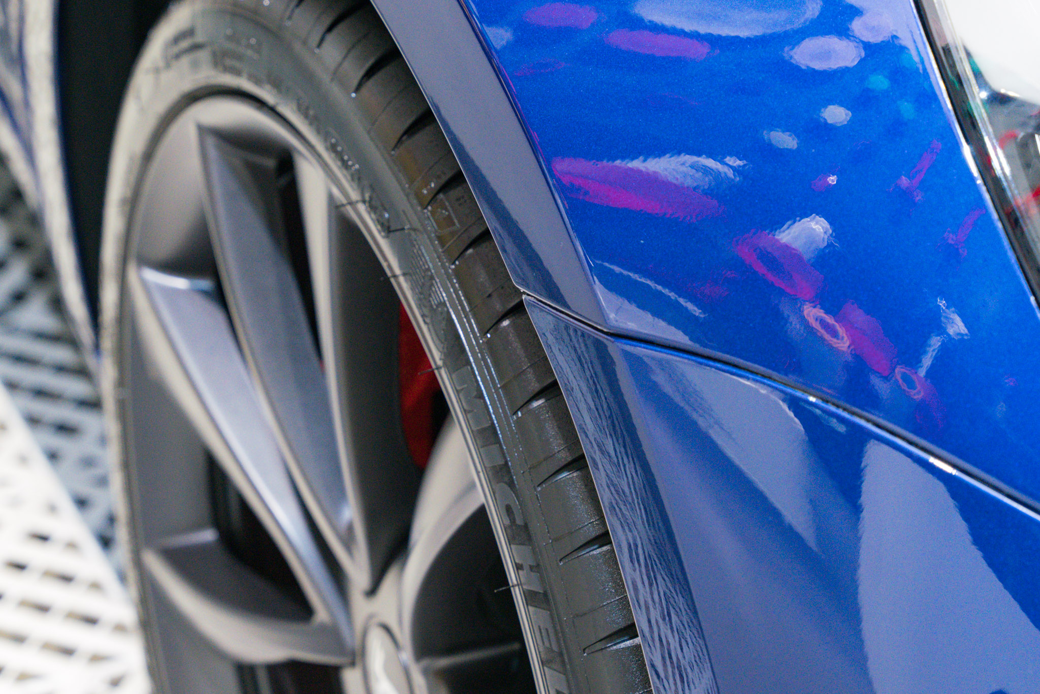 Tesla Model 3 Deep Blue Metallic 透明 PPF 施工作品