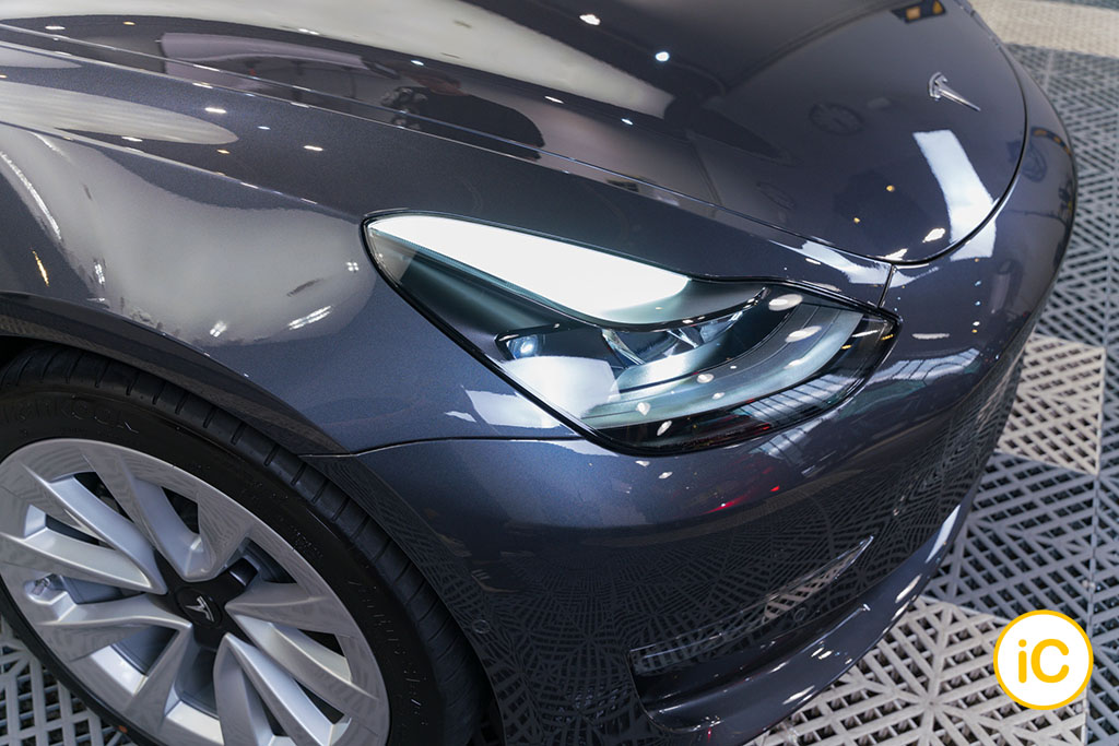 Tesla Model 3 Midnight Silver Metallic 透明 PPF 施工作品