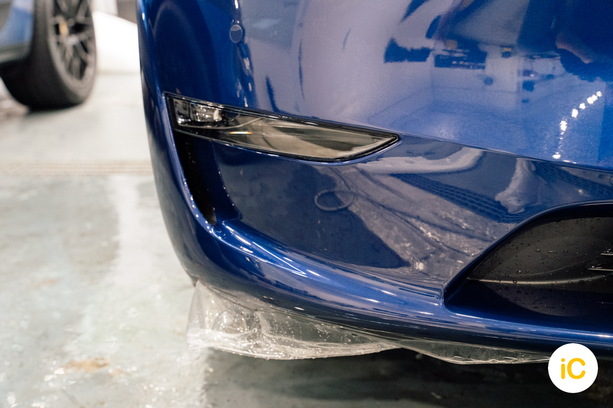 Tesla Model Y 深藍 透明 PPF 施工作品