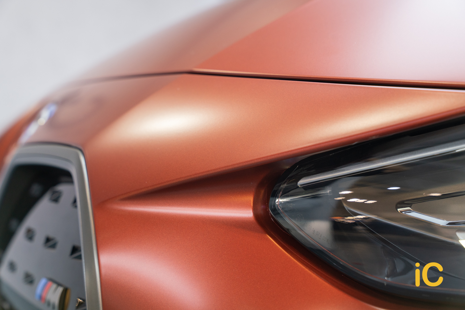 BMW i4 Sunset Orange 透明 PPF 施工作品