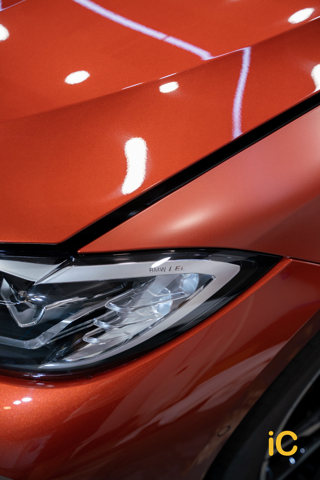 BMW i4 Sunset Orange 透明 PPF 施工作品